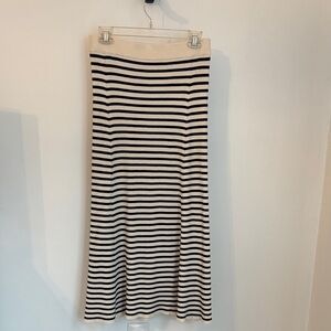 LOFT Striped Maxi Skirt in Black and Cream